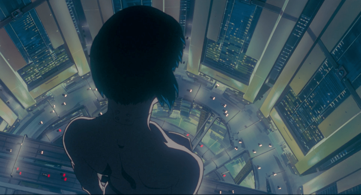 A screenshot of Ghost in the Shell, showing Major Motoko Kusanagi.
