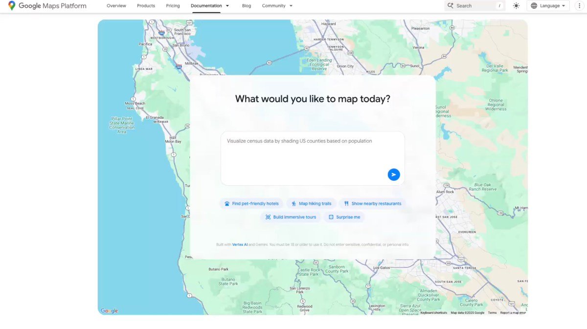 O Google Maps lança novas ferramentas de IA que permitem criar projetos interativos