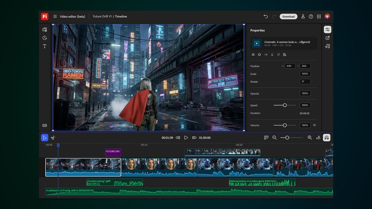 Adobe Firefly agora suporta edição de vídeo baseada em prompt e adiciona mais modelos de terceiros