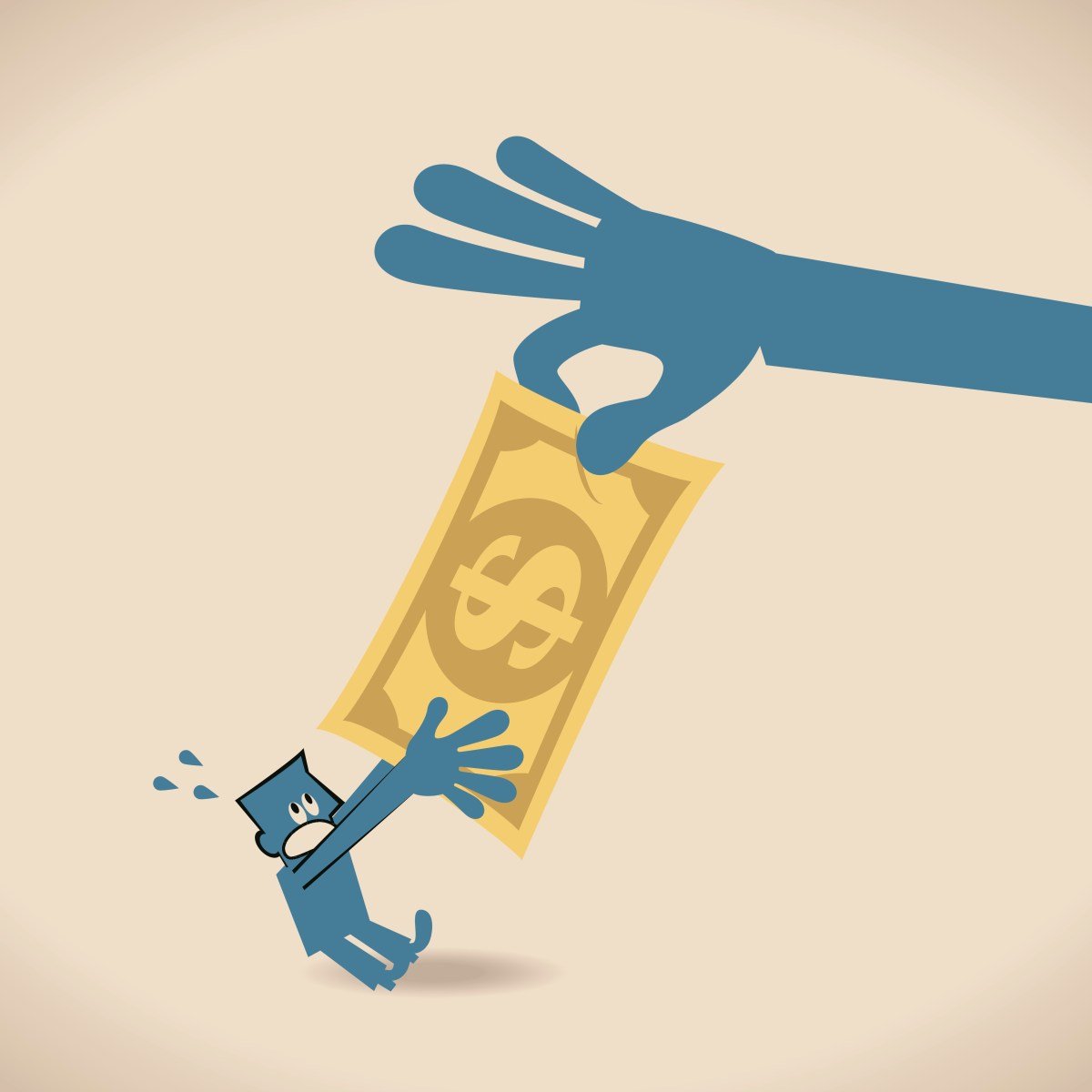 tug of war on dollar bill