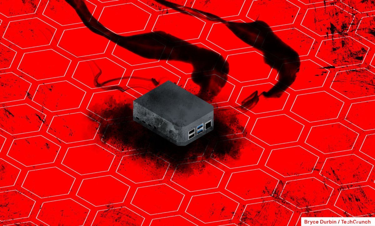 a screenshot of a burned out router or firewall, indicating a breach