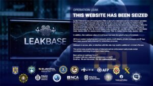 a notice on LeakBase, saying that the site has been seized by law enforcement