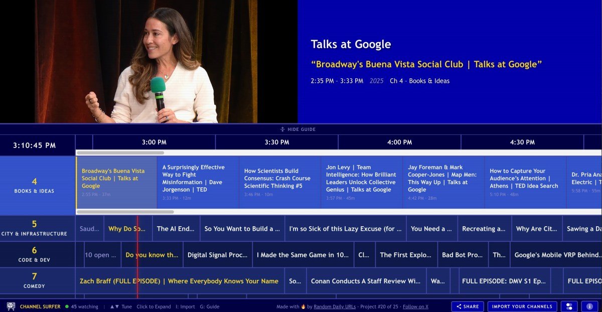 Channel Surfer example screen