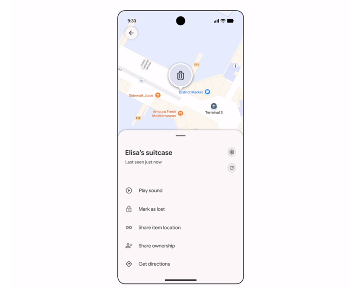 Os usuários do Android agora podem compartilhar informações do rastreador com as companhias aéreas para ajudar a localizar bagagens perdidas