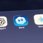 Sora, ChatGPT and Gemini app icons on screen.