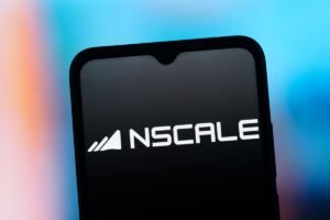 Nscale logo shown on a smartphone screen