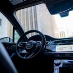 The interior of a Waymo robotaxi