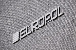 This general view shows the exterior of the European Union (EU) police agency Europol headquarters in The Hague on March 28, 2026.