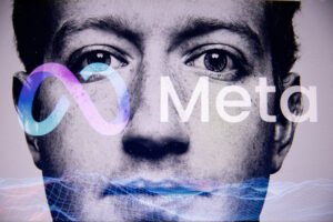 Mark Zuckerberg photo with Meta logo overlay