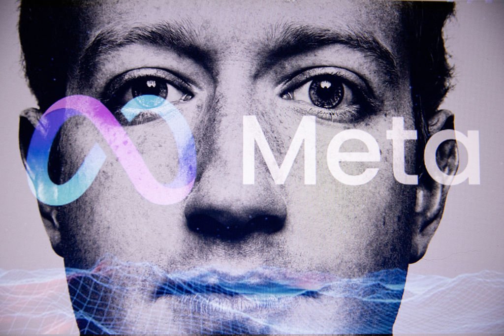 Mark Zuckerberg photo with Meta logo overlay