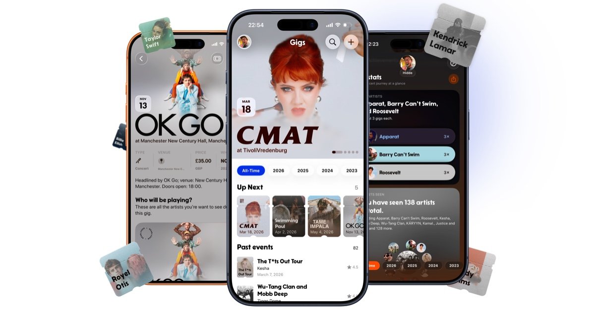 Gigs transforma seu histórico de shows em um arquivo pessoal de música ao vivo