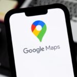 In this photo illustration, a Google Maps logo is seen displayed on a smartphone.