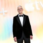 Tim Cook attends Apple TV+'s Primetime Emmy Party Red Carpet at Ysabel on September 14, 2025