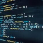 Computer code on a screen.