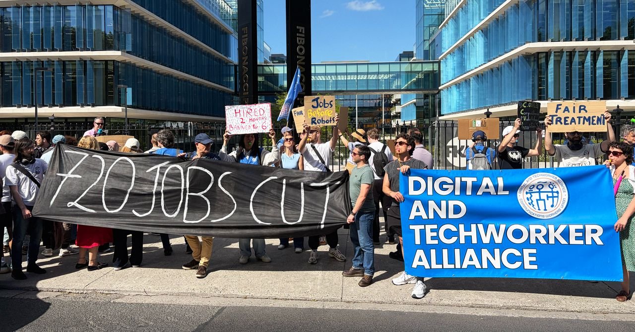 'Estamos apenas trazendo as migalhas aqui': empreiteiros em greve protestam contra demissões na sede europeia da Meta