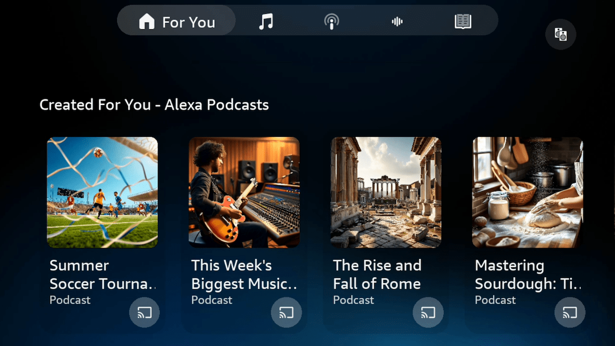 O novo recurso Alexa + da Amazon pode gerar episódios de podcast