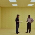 A photo of Kane Parsons and Chiwetel Ejiofor on the set of "Backrooms."