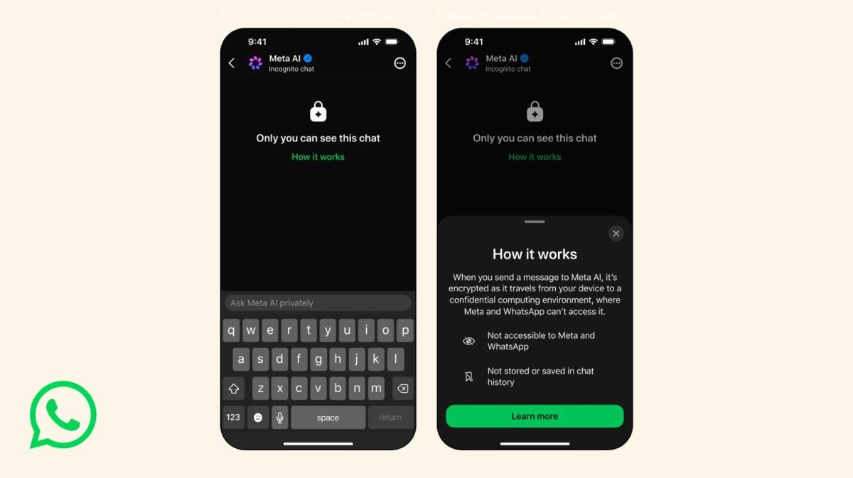 WhatsApp adiciona modo anônimo em bate-papos Meta AI