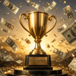 Victory, winner, dollars, dollar signs