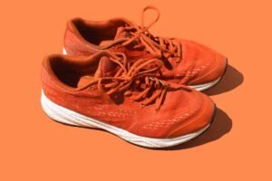 pair of used running shoes