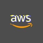 glitchy art of AWS' logo