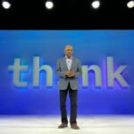 IBM CEO Arvind Krishna delivers the IBM Think keynote address in Boston on May 10, 2022.