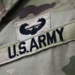 KRAKOW, POLAND SEPTEMBER 13: A U.S. Army patch on the sleeve of an American soldier participating in the celebrations of Land Forces Day and the presentation of the banner to the command of the 2nd Polish Corps Land Component Command, in Krakow, Lesser Poland Voivodeship, Poland, on September 13, 2025.