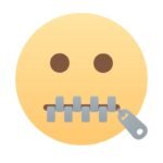 Flat Design Smiley Face with zipped lips